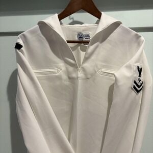 US Navy Women Dress White Jumper Uniform Shirt ONI Patch‎ 12T Tall Petty Officer